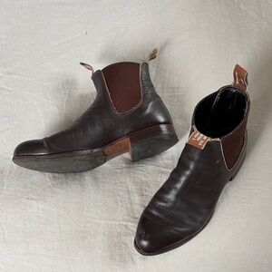 R.M. Williams dark brown leather Chelsea boots